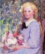 Palmer, Pauline Girl with Flowers oil on canvas